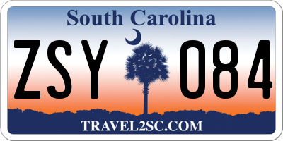 SC license plate ZSY084
