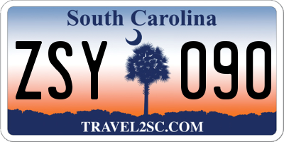 SC license plate ZSY090