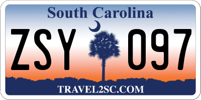 SC license plate ZSY097