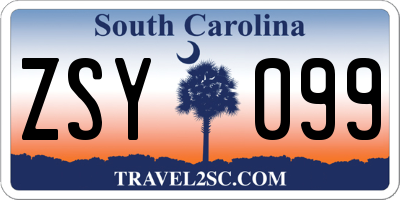 SC license plate ZSY099