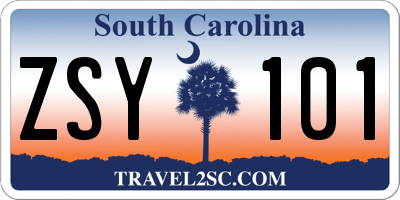 SC license plate ZSY101