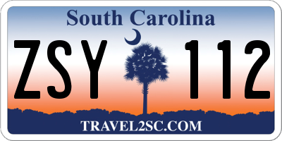 SC license plate ZSY112