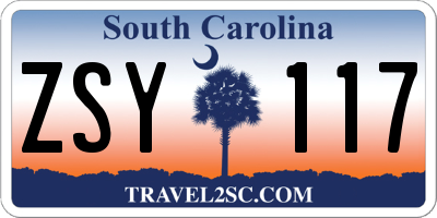 SC license plate ZSY117