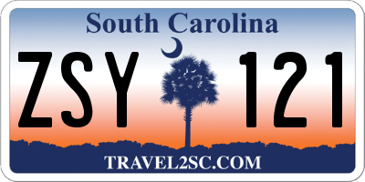 SC license plate ZSY121