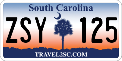 SC license plate ZSY125