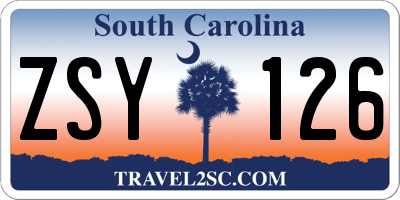 SC license plate ZSY126