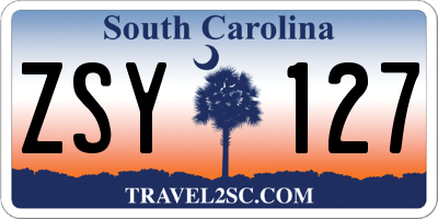 SC license plate ZSY127