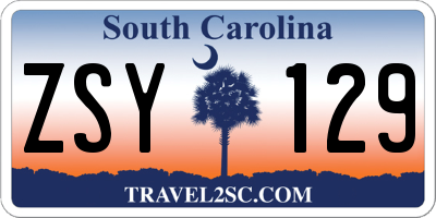 SC license plate ZSY129
