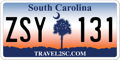 SC license plate ZSY131