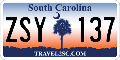 SC license plate ZSY137