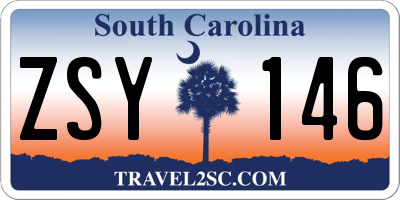 SC license plate ZSY146