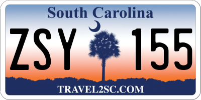 SC license plate ZSY155