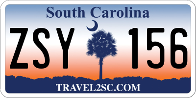 SC license plate ZSY156