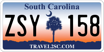 SC license plate ZSY158