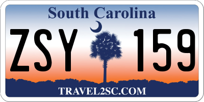 SC license plate ZSY159