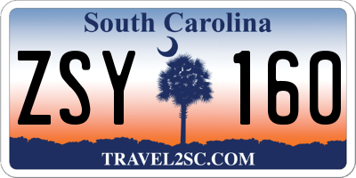 SC license plate ZSY160