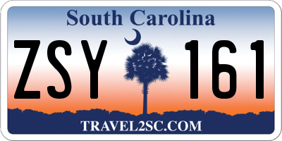 SC license plate ZSY161