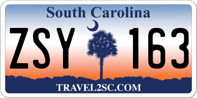 SC license plate ZSY163