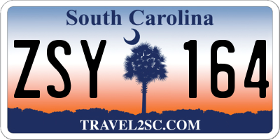 SC license plate ZSY164
