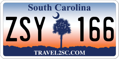 SC license plate ZSY166