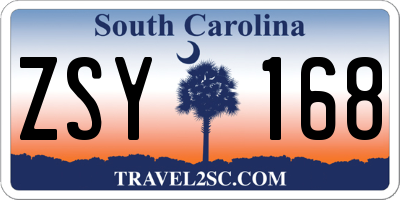 SC license plate ZSY168