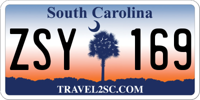 SC license plate ZSY169