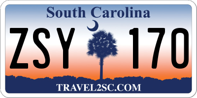 SC license plate ZSY170