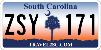 SC license plate ZSY171