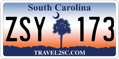 SC license plate ZSY173