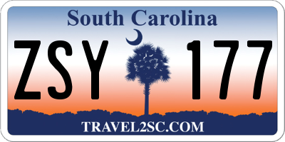 SC license plate ZSY177