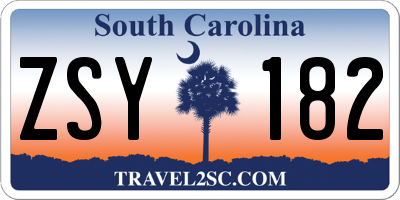 SC license plate ZSY182
