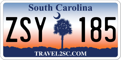 SC license plate ZSY185