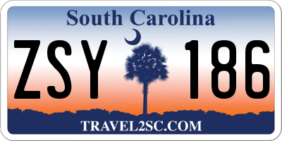SC license plate ZSY186