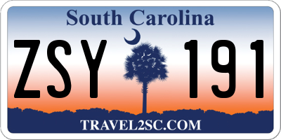 SC license plate ZSY191