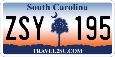 SC license plate ZSY195