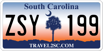 SC license plate ZSY199