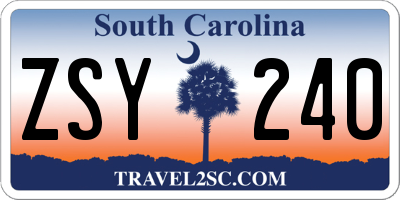 SC license plate ZSY240