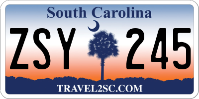 SC license plate ZSY245