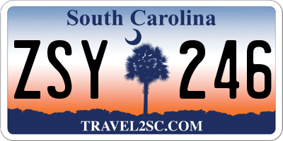 SC license plate ZSY246