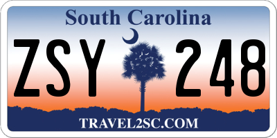 SC license plate ZSY248