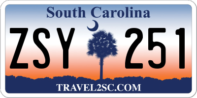 SC license plate ZSY251