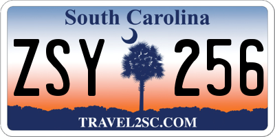 SC license plate ZSY256