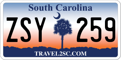 SC license plate ZSY259