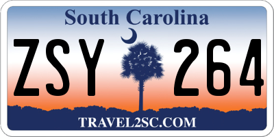 SC license plate ZSY264