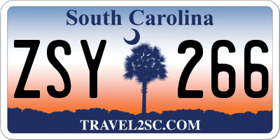 SC license plate ZSY266