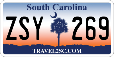 SC license plate ZSY269