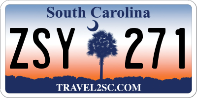 SC license plate ZSY271