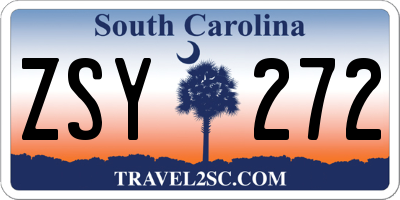 SC license plate ZSY272