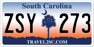 SC license plate ZSY273
