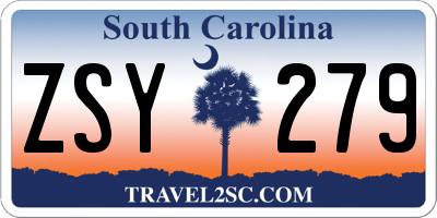 SC license plate ZSY279